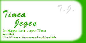 timea jeges business card